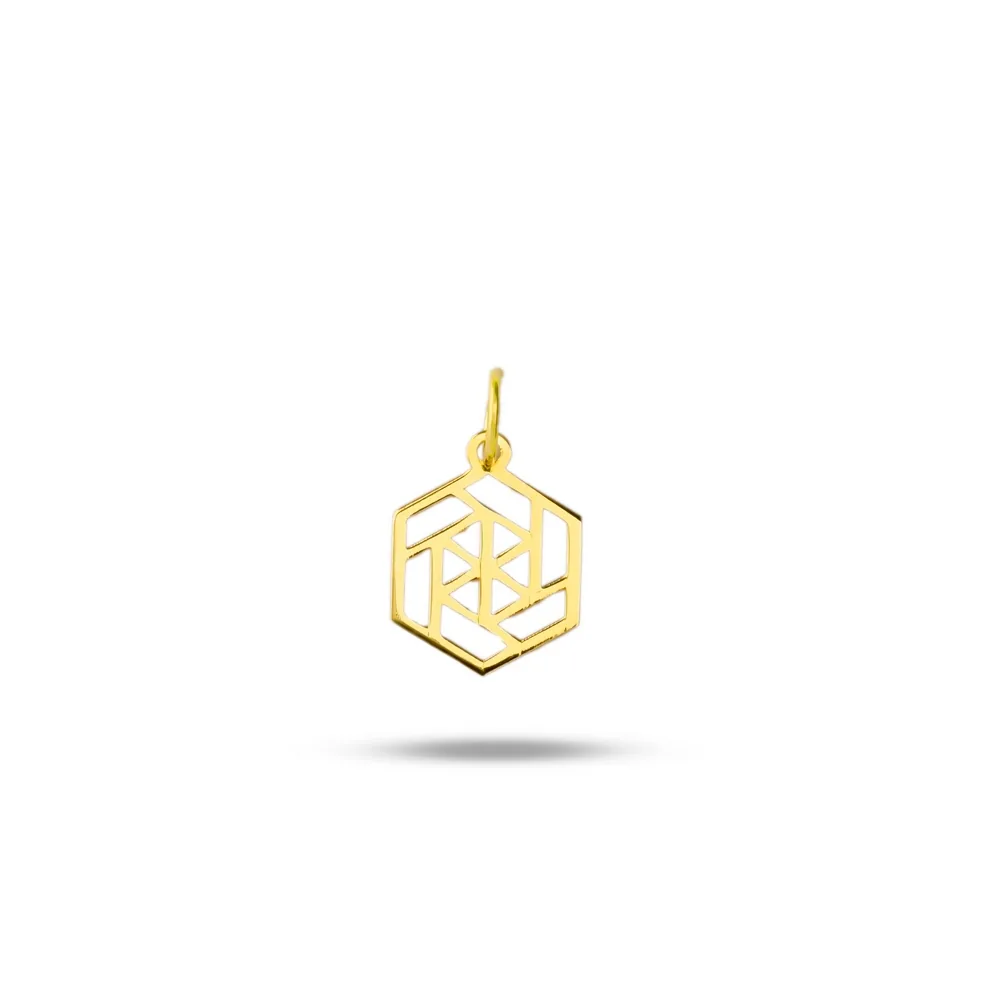 آویز پنج ضلعی طرح دار کد NM573